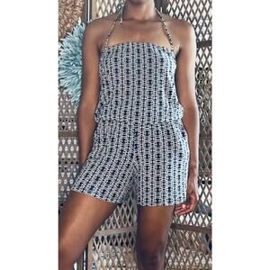 Cabi Printed Halter Romper sz S